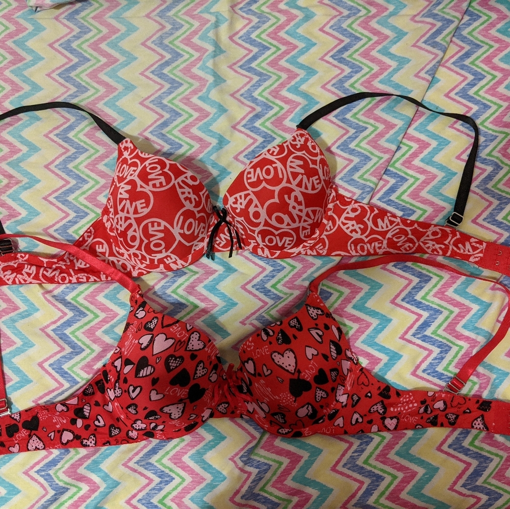 Cute love/heart themed bras
